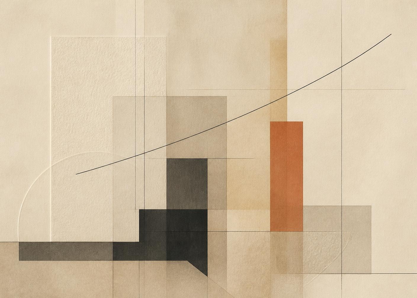 Abstract composition of layered planes and an ascending growth line
